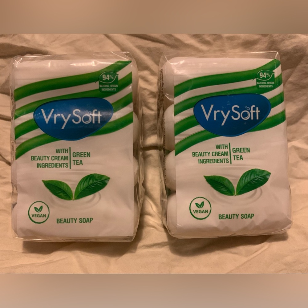 ✨⚡️💥Packs VrySoft Beauty Soap Green Tea 4 Bars Each 8 Total VEGAN Natural